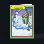 Snowman Sneeze Christmas Humour Greeting Card<br><div class="desc">Merry Christmas. God Bless!</div>