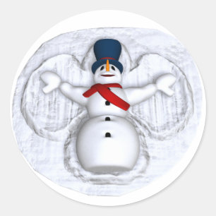 Snowman Snow Angel stickers