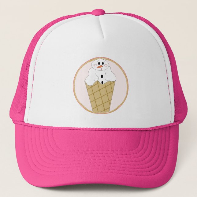 Snowman Snow Cone Trucker Hat (Front)