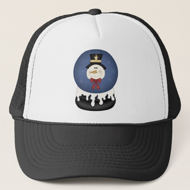 Snowman snow globe trucker hat (Front)
