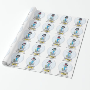 Snowman Snow Globe Wrapping Paper