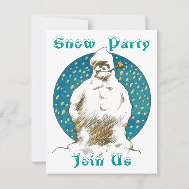 SNOWMAN SNOW WINTER FUN ~ PARTY INVITATION INVITE (Front)