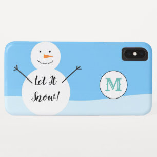 Snowman Snowball Festive Winter Custom Monogram Case-Mate iPhone Case