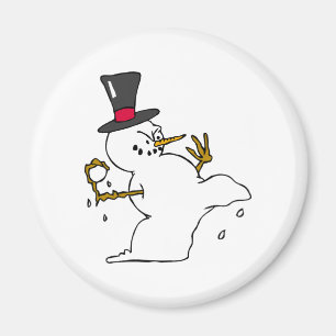 Snowman Snowball Fight Magnet