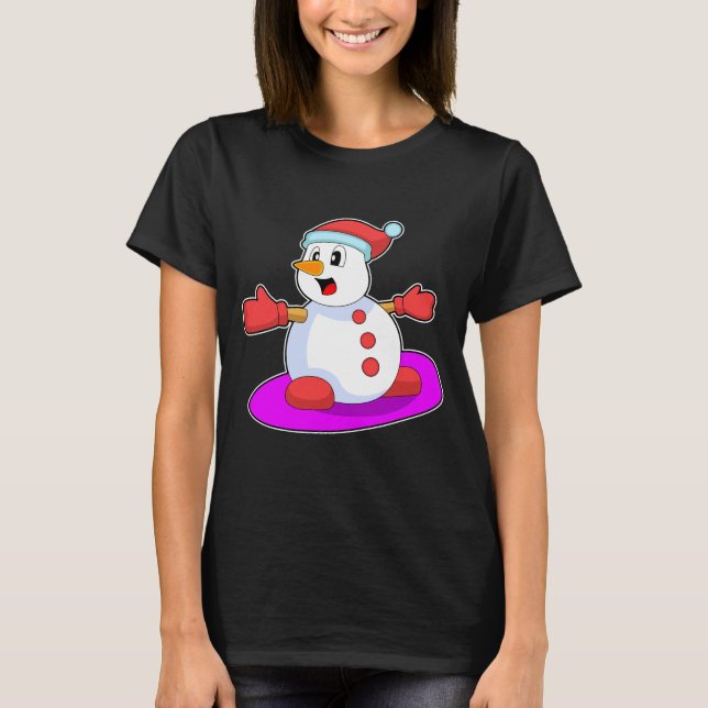Snowman Snowboard Winter sports T-Shirt (Front)