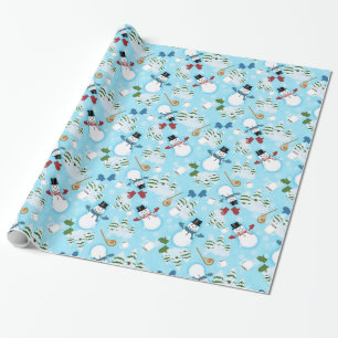 Snowman Snowday Glossy Wrapping Paper, 30" x 6' Paper