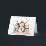Snowman Snowflake Country Winter Primitive Holiday Card<br><div class="desc">Snowman Snowflake Country Christmas Winter Primitive</div>