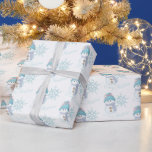 Snowman Snowflake Cute Winter Christmas Wrapping Paper<br><div class="desc">Cute Snowmen & Snowflake Christmas wrapping paper will bring the perfect finishing touch to your holiday gift giving. This whimsical wrapping paper roll is filled with winter holiday charm. This style features cute snowmen snowflakes with the words Merry Christmas in a brush script font. See the full collection below for...</div>