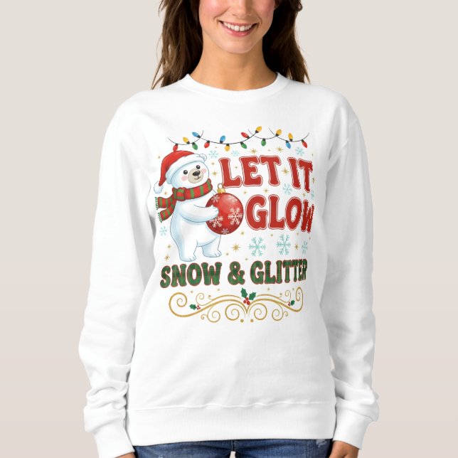 Snowman & Snowflake Glitter Sweatshirt (Front)