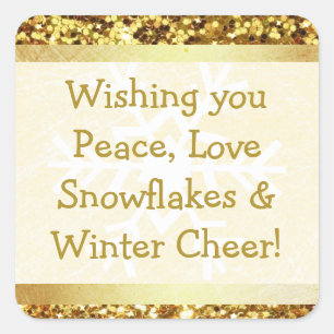 Snowman Snowflake Winter  Christmas Quote Sticker