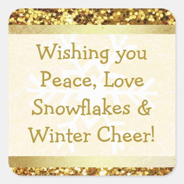 Snowman Snowflake Winter  Christmas Quote Sticker (Front)