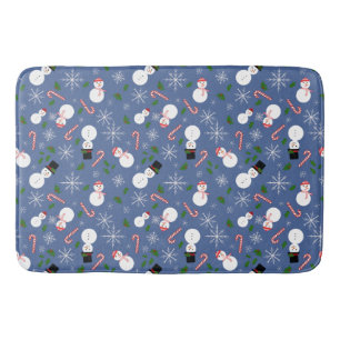 Snowman Snowflake Winter Holiday Bathmat