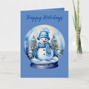 Snowman Snowglobe Foil Greeting Card