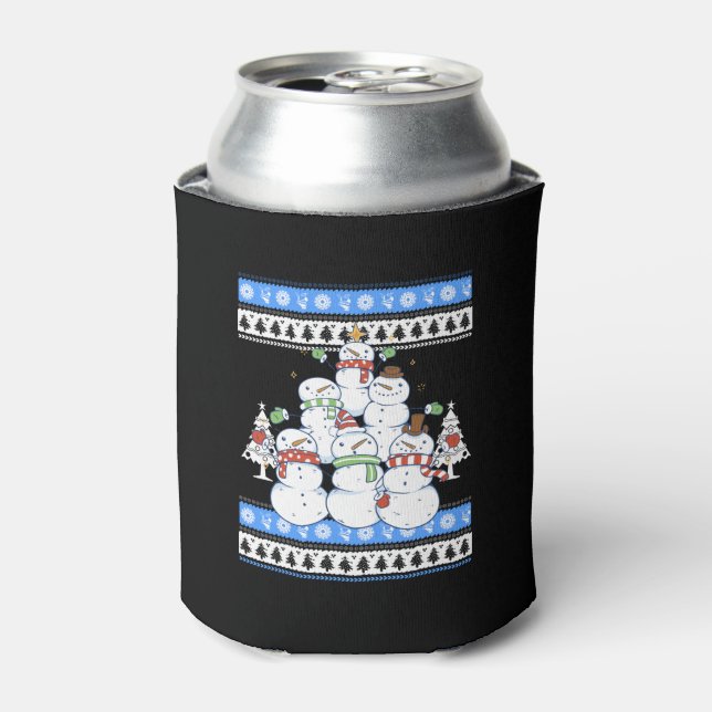 Snowman - Snowman Christmas Tree Ugly Christmas Can Cooler (Can Front)