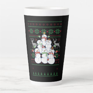 Snowman - Snowman Christmas Tree Ugly Christmas Latte Mug