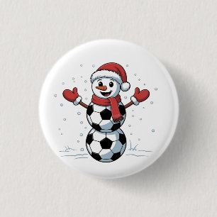 Snowman Soccer Christmas Santa Baseball Sport 3 Cm Round Badge
