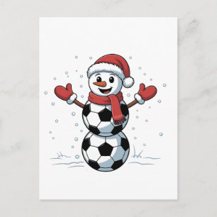 Snowman Soccer Christmas Santa Baseball Sport Announcement Postcard