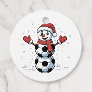 Snowman Soccer Christmas Santa Baseball Sport Favour Tags