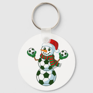 Snowman Soccer Christmas Sport Lovers Key Ring
