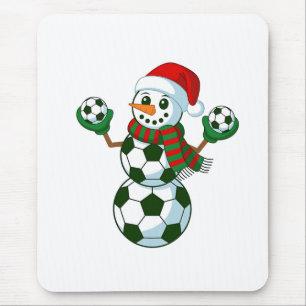 Snowman Soccer Christmas Sport Lovers Mouse Pad