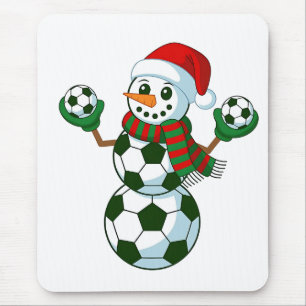 Snowman Soccer Christmas Sport Lovers Mouse Pad