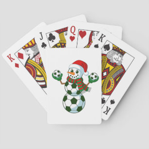 Snowman Soccer Christmas Sport Lovers Playing Cards