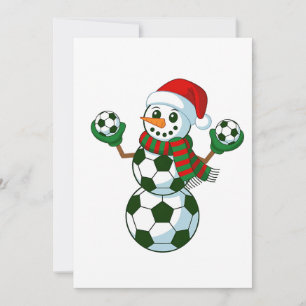 Snowman Soccer Christmas Sport Lovers  Thank You Card