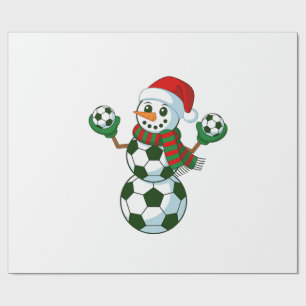 Snowman Soccer Christmas Sport Lovers Wrapping Paper
