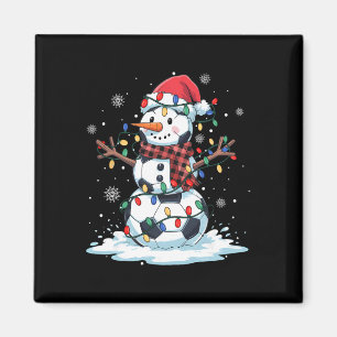 Snowman Soccer Player Santa Hat Christmas Funny Me Magnet