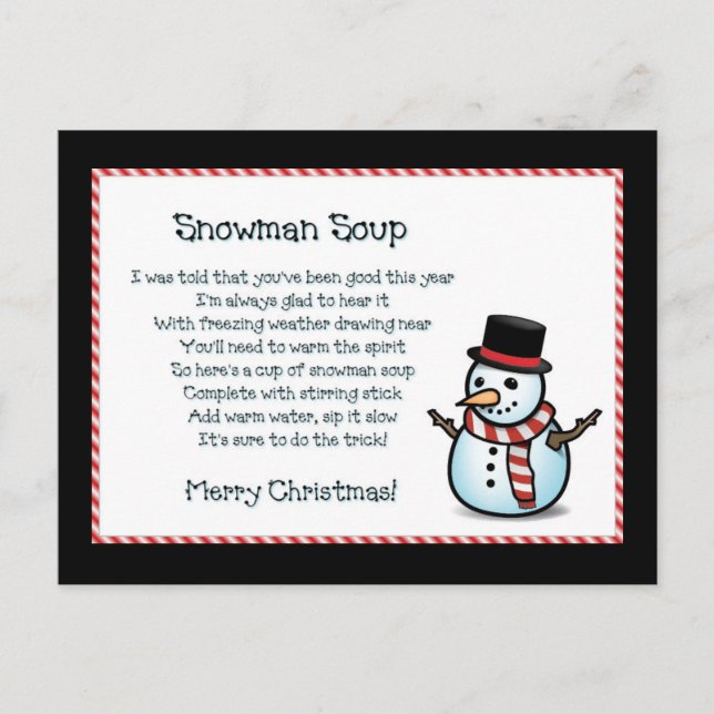 Snowman Soup Quote Postcard (Front)