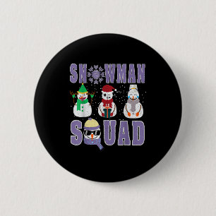 Snowman Squad Funny Family Matching, Teacher And S 6 Cm Round Badge