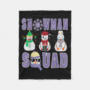 Snowman Squad Funny Family Matching, Teacher And S Fleece Blanket