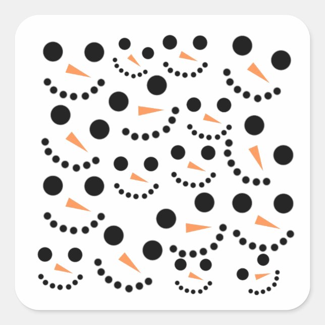 Snowman Square Sticker (Front)