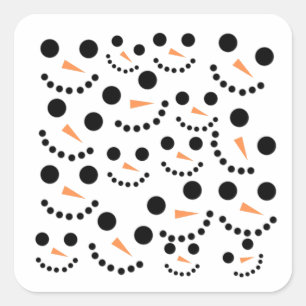 Snowman Square Sticker