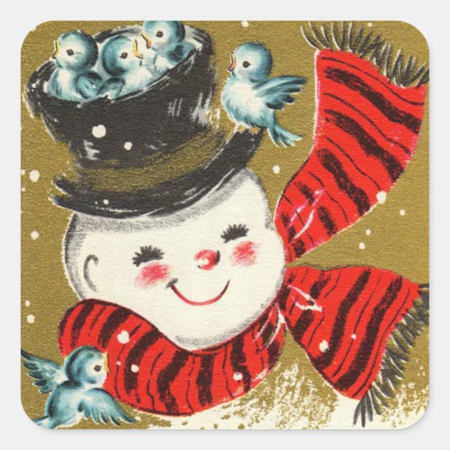 Snowman | Square Stickers (Front)