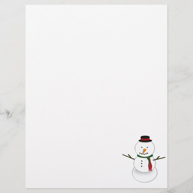 Snowman Stationery Custom Letterhead (Front)