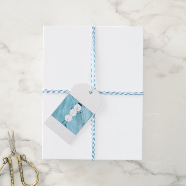 Snowman Stickers Gift Tags (With Twine)