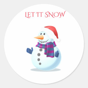 SNOWMAN stickers "let it snow".