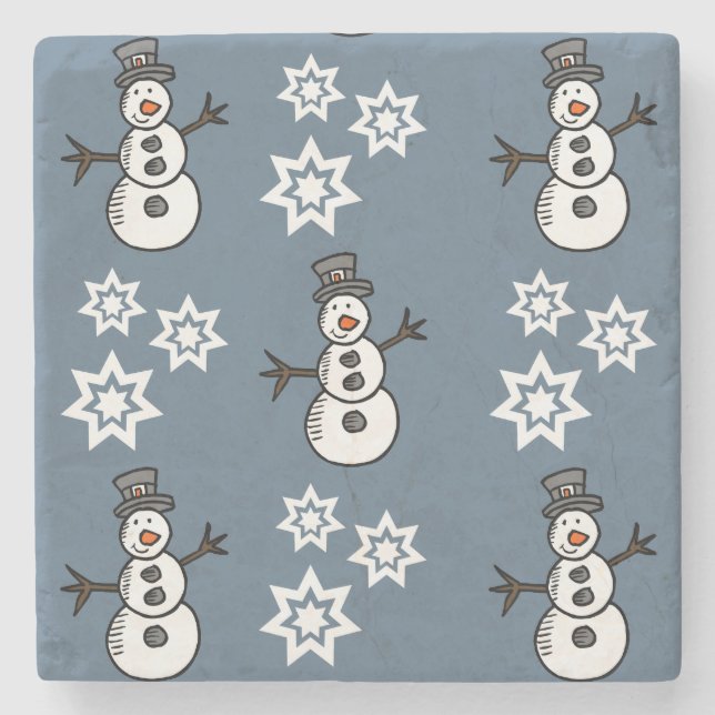 Snowman Stone Coaster (Front)