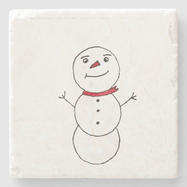 Snowman  stone coaster (Front)