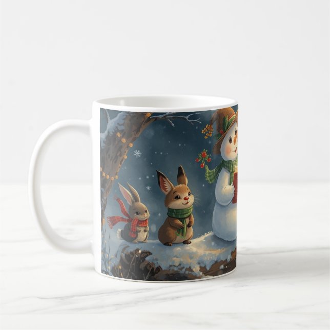 “Snowman Storytime Mug – Woodland Christmas Magic (Left)