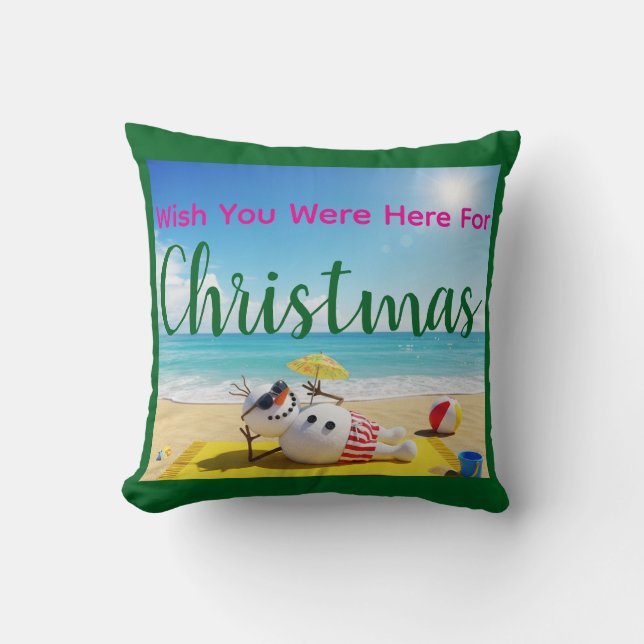 Snowman Sunbathing Cushion (Front)
