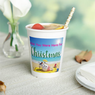 Snowman Sunbathing Paper Cups