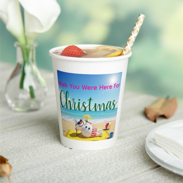 Snowman Sunbathing Paper Cups (Insitu)