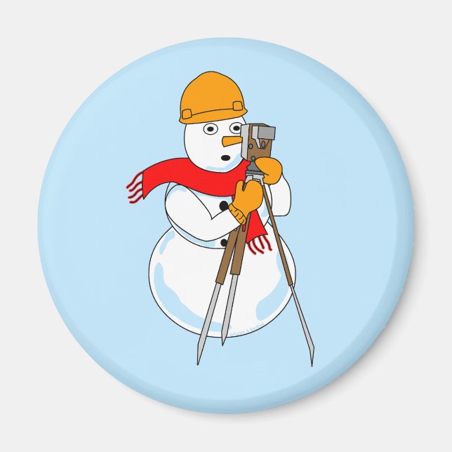Snowman Surveyor Magnet (Front)