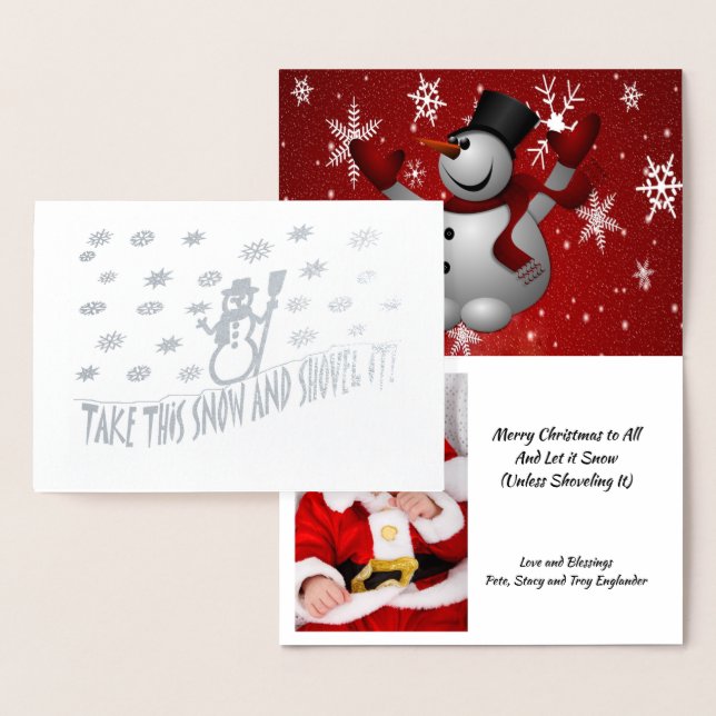 Snowman Take This Snow and Shovel It Winter, ZSG Foil Card (Display)