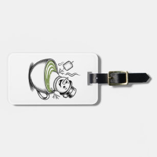 Snowman Taking Bathub On Macha Christmas  Luggage Tag