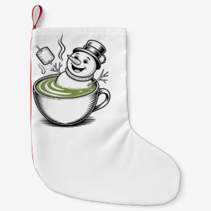 Snowman Taking Bathub On Macha Christmas Small Christmas Stocking