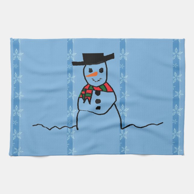 Snowman Tea Towel (Horizontal)