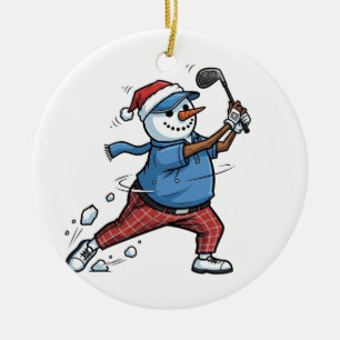 Snowman Tennis Player Christmas 2026 Holiday Ceramic Tree Decoration